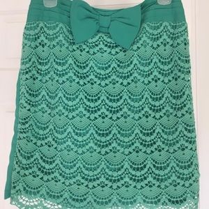 Teal lace skirt