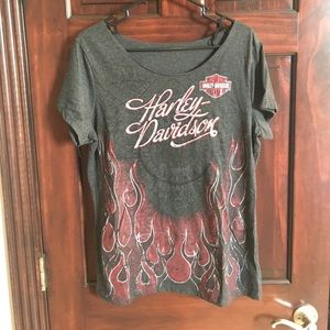 Harley Davidson open neck tee