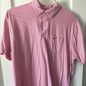 Pink and White Striped Vineyard Vines Shirt