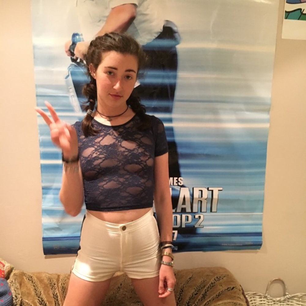 American apparel navy lace crop top!! ☂️🌈