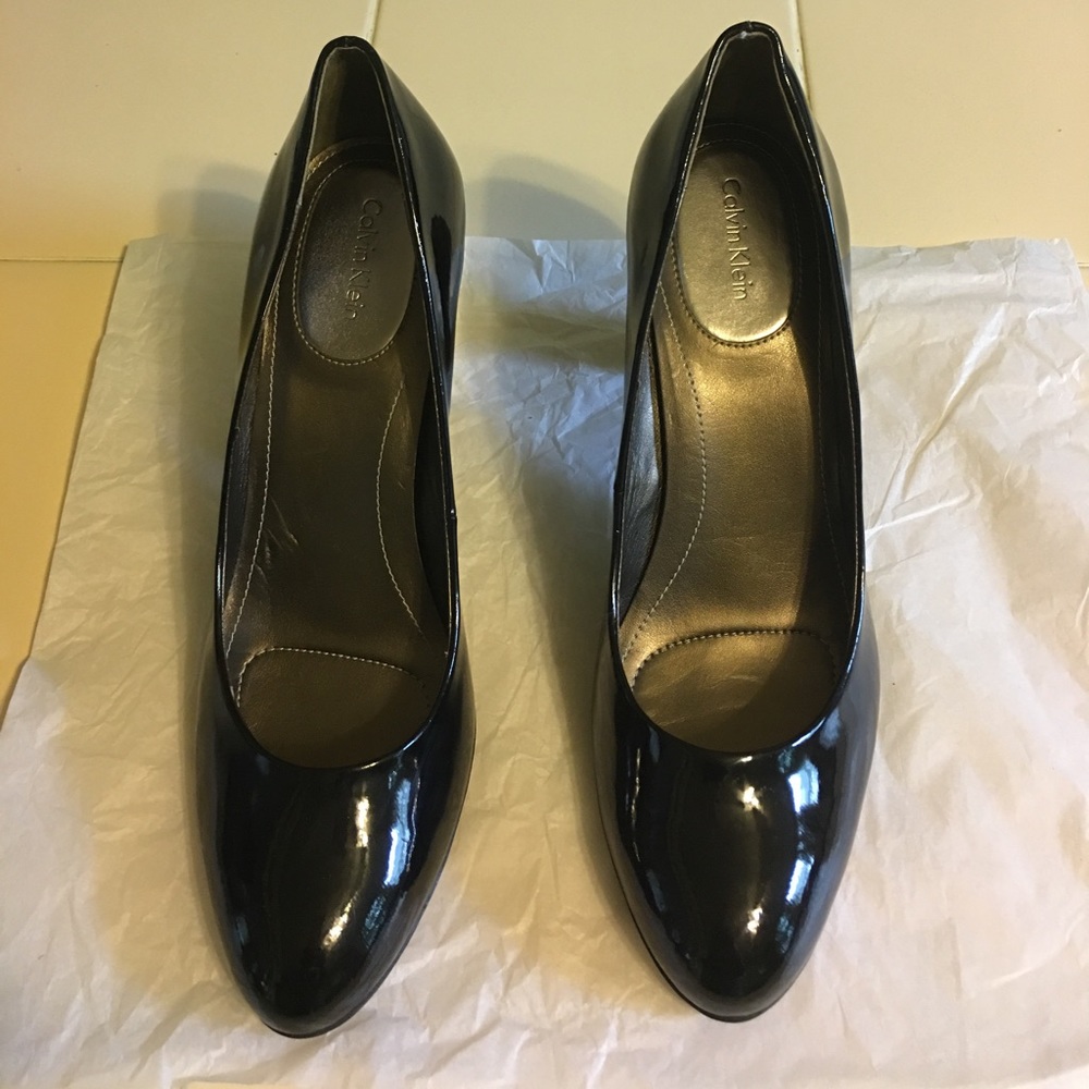Calvin Klein (Black) Patent Pumps