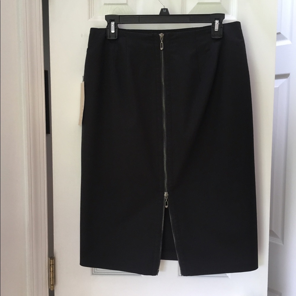 👠'Kenar' Black Skirt Full Back Zipper (Silver) 👠