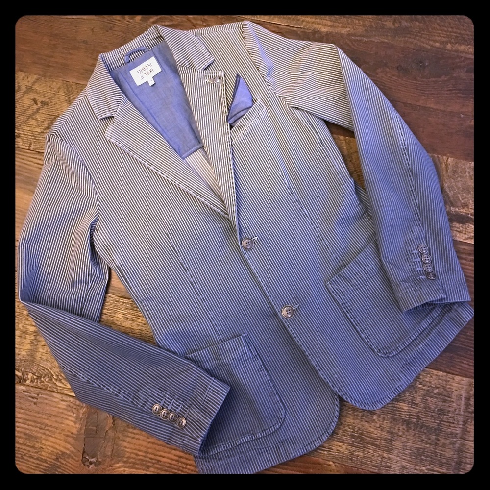 Armani Junior Striped Seersucker Jacket