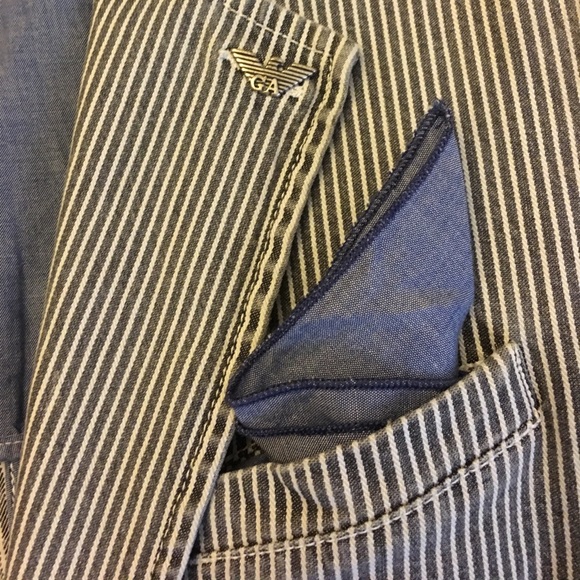 Armani Junior Striped Seersucker Jacket - Picture 4 of 8