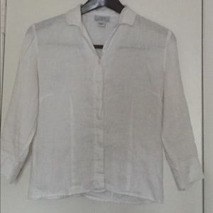 Ann Taylor Loft- Linen Blouse, 3/4 Sleeve