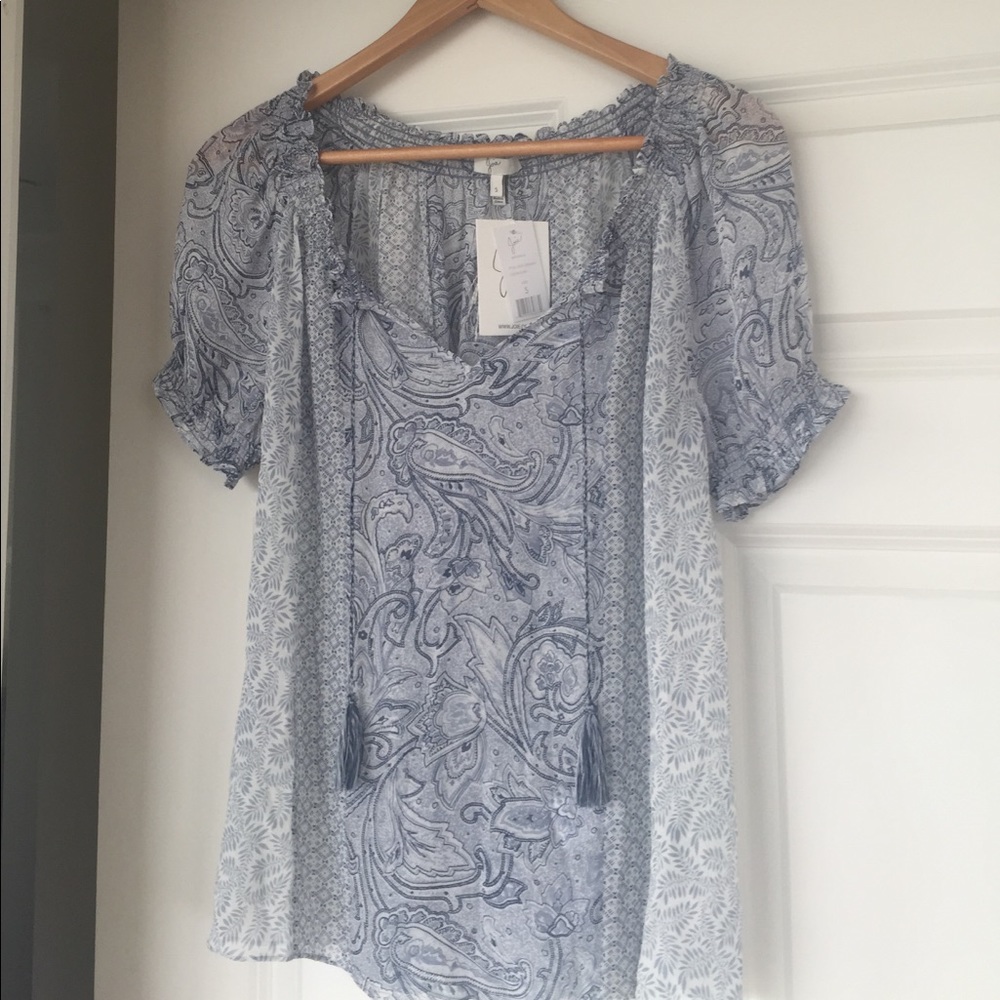 Joie Masha Short Sleeve Silk Top