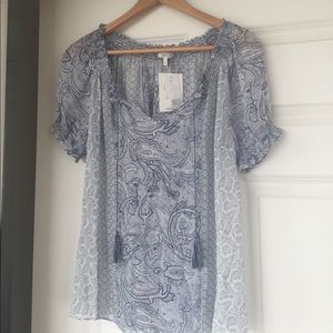 Joie Masha Short Sleeve Silk Top