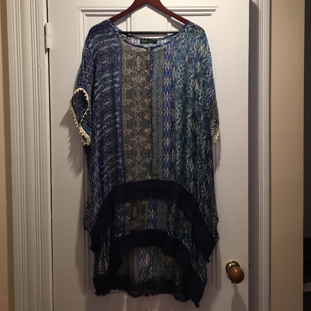 Anthropologie sheer silk dress