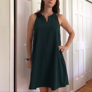 Green LOFT trapeze dress