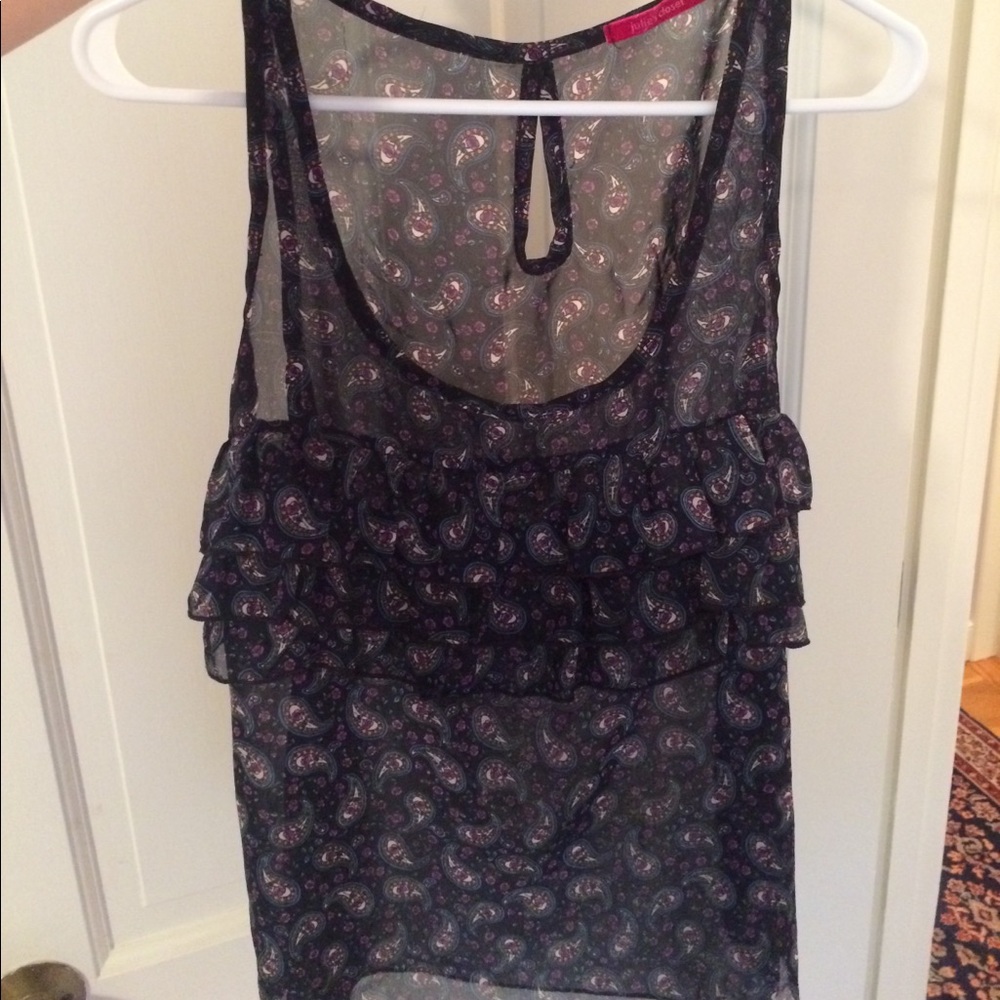 Paisley print, light weight, sheer top