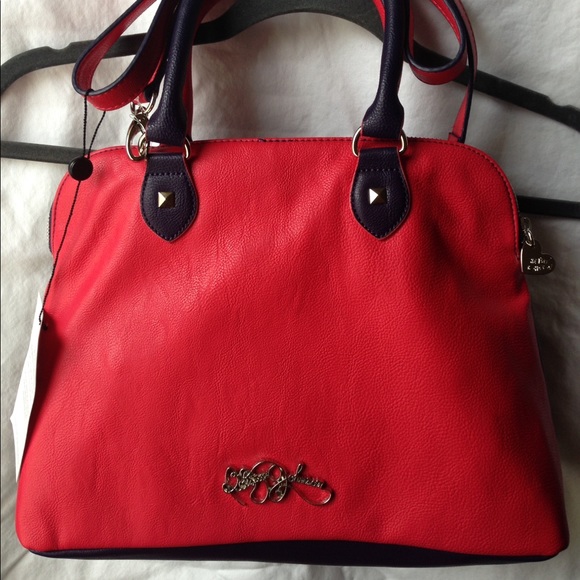 Betsey Johnson Navy/Red Spring Studdin Satchel - Picture 3 of 8