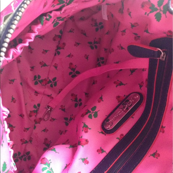 Betsey Johnson Navy/Red Spring Studdin Satchel - Picture 6 of 8