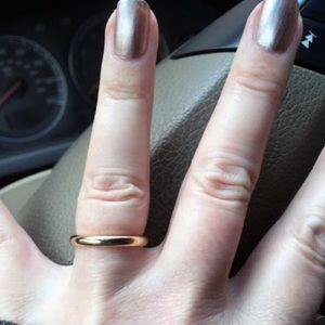 Unisex Slim 3mm 14k Gold-Plated Ring