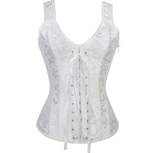 Intimates & Sleepwear - White Corset - Victorian Steampunk or Renaissance Intimates & Sleepwear - White Corset - Victorian Steampunk or Renaissance