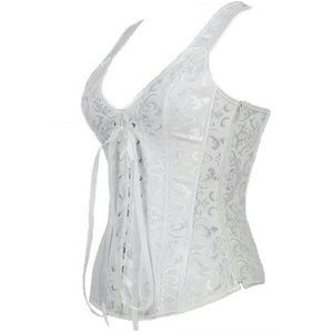 Intimates & Sleepwear - White Corset - Victorian Steampunk or Renaissance Intimates & Sleepwear - White Corset - Victorian Steampunk or Renaissance