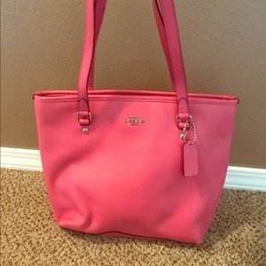 NEW Pink Coach tote with silver accents