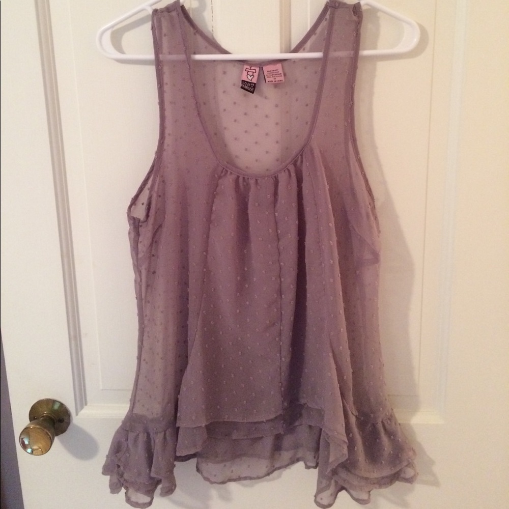 Flouncy & Fun sheer tank top