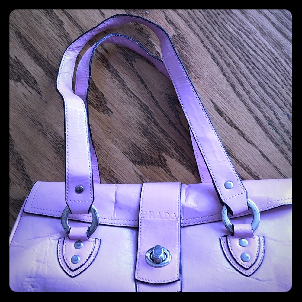 Pink faux Prada purse
