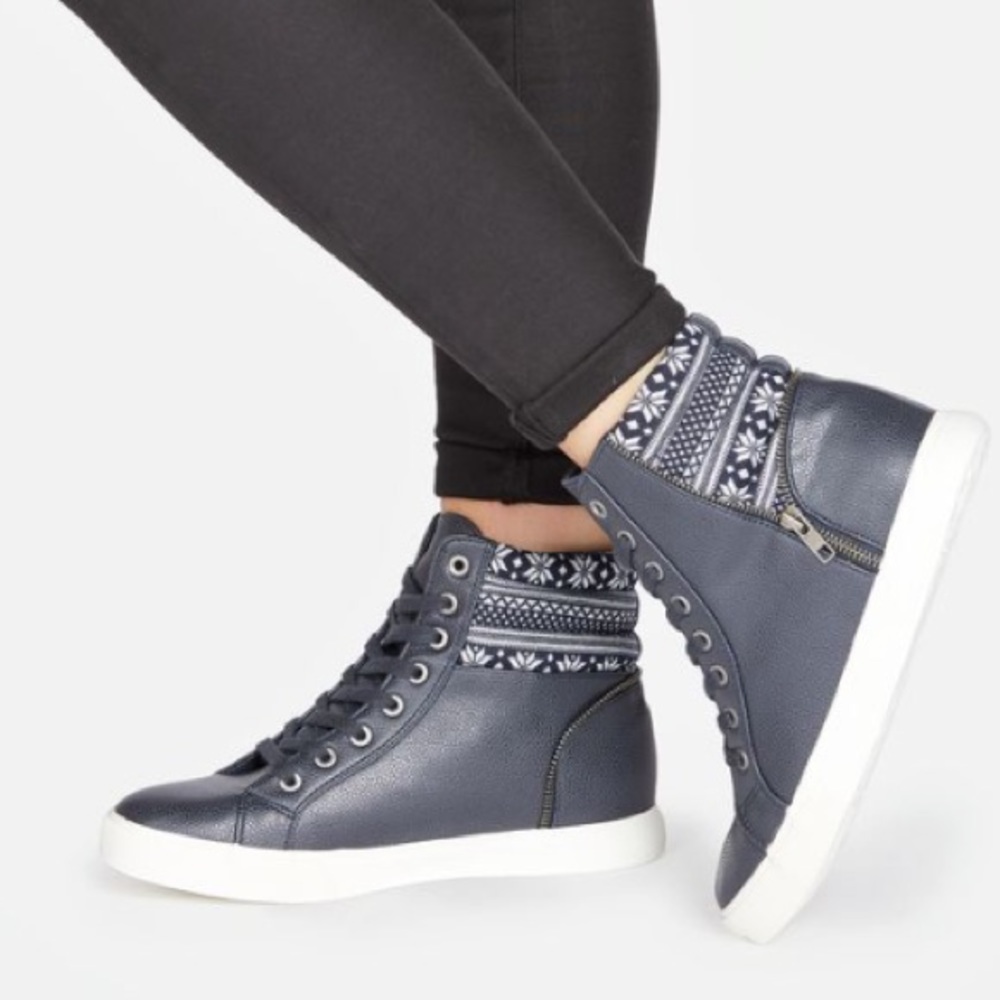 Navy blue sneakers