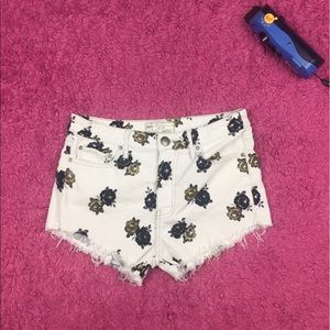 Free People Corduroy Cut Off Shorts Floral Size 26