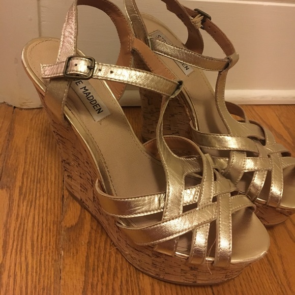 Steve Madden cork wedges. Tan color - size 8.... | Depop Steve Madden Cork Wedges