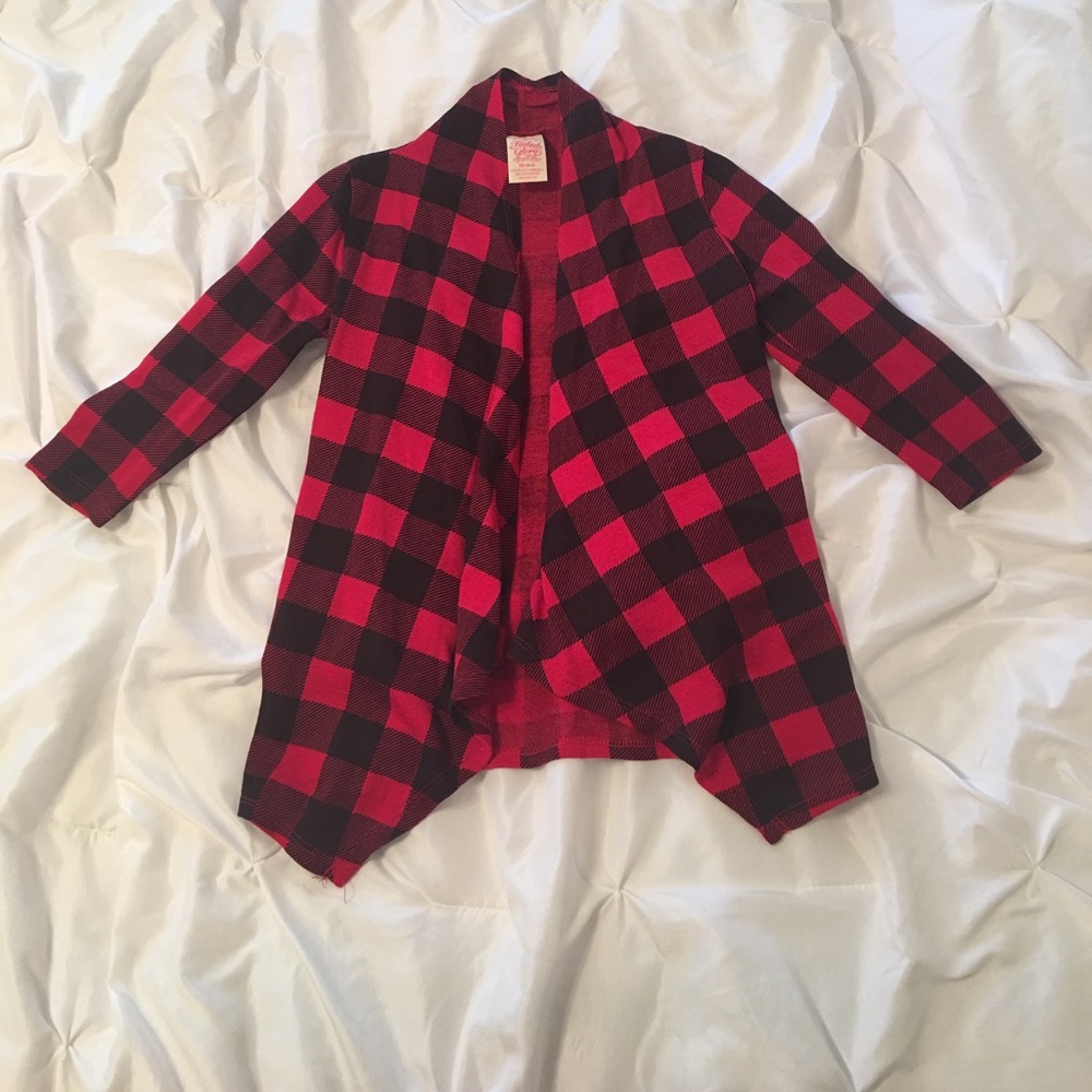 LAST CHANCE - Girls Buffalo print cardigan