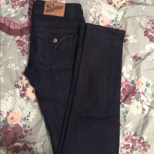 Dark wash skinny jeans