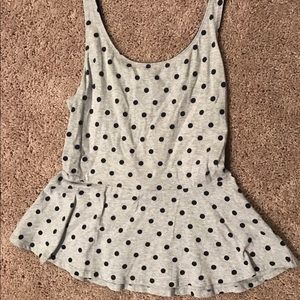 Peplum polka dot tank from express