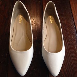 White pointed flats