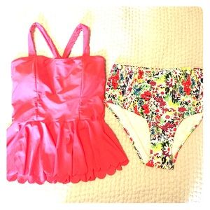 Cupshe High Waisted Two Piece Tankini Large