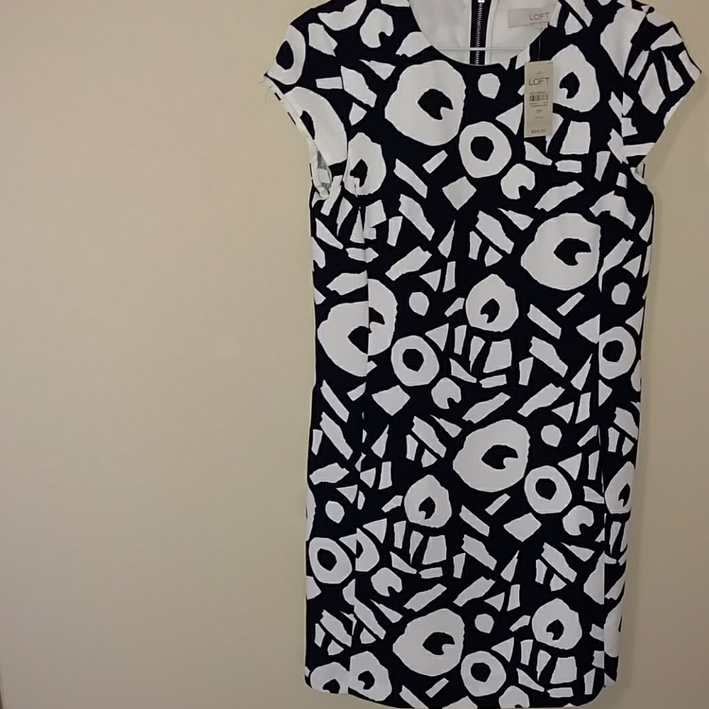 LOFT black & off white dress