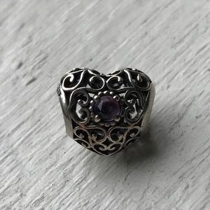Pandora Amethyst Heart charm