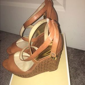Michael Kors Gabrielle Luggage Cognac Wedge