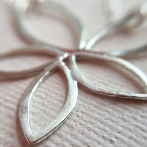 LAST ONE Lotus Marquise Sterling Silver Necklace - Picture 3 of 4