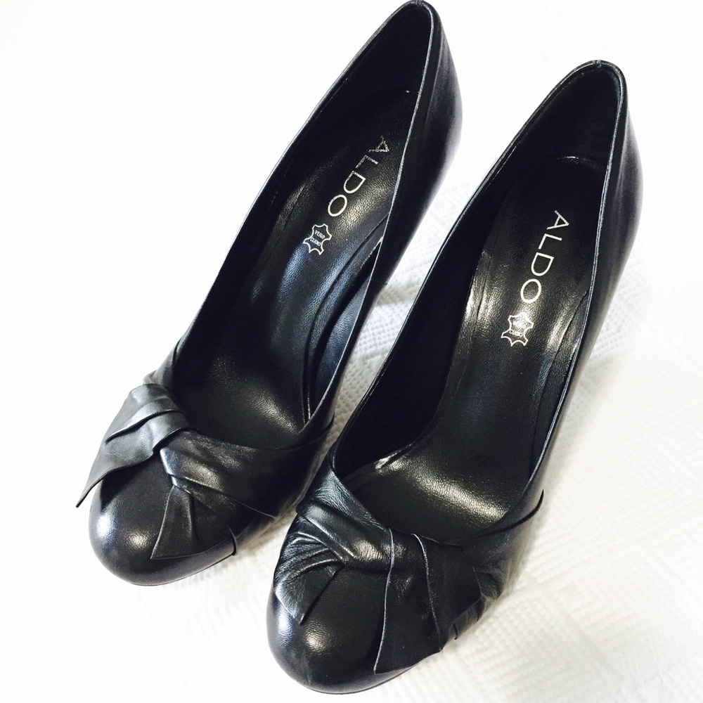 ⬇️black bow heels | aldo.