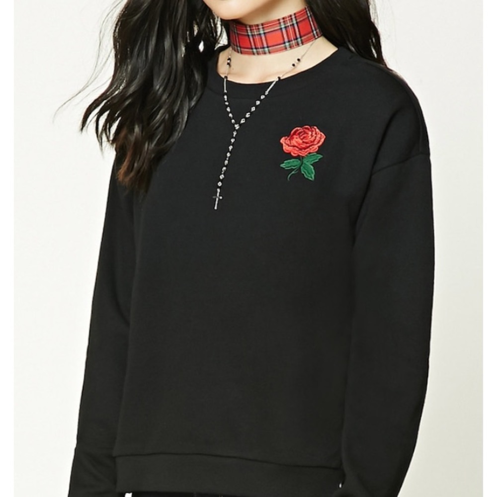 ❤️Trendy rose embroidered sweatshirt❤️