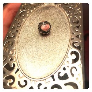 Silver Pandora charm with pink heart 💓