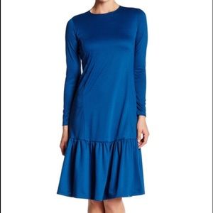 Modest drop-waist ruffle dress