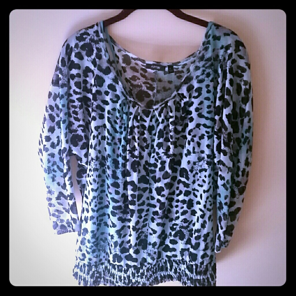 Apt 9 Sheer Turquoise Print Top w Cami