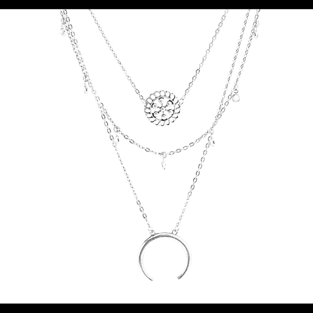 TRENDY FLOWER MOON STATEMENT NECKLACE BOHO - Picture 2 of 2