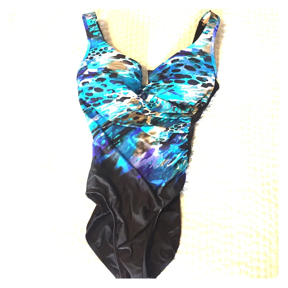 EUC Miraclesuit One Piece Swim Escape Blue 12