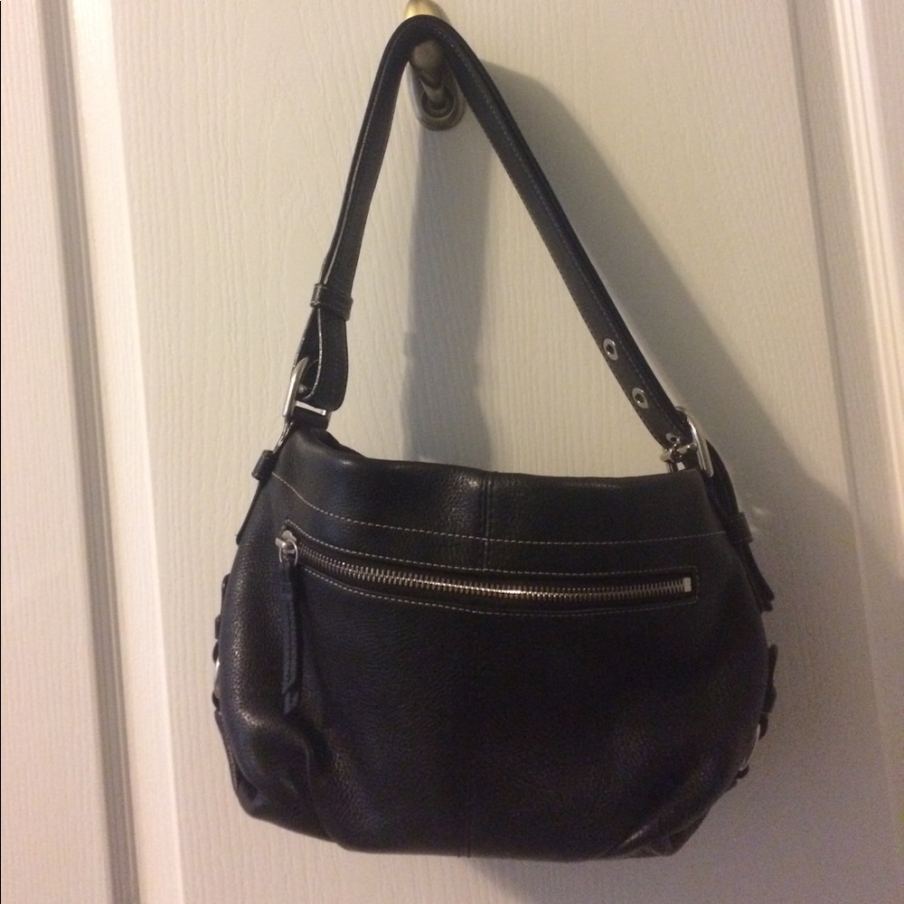 Black leather Coach purse