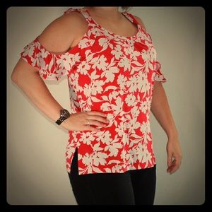 MICHAEL KORS✨Cold Shoulder Top w/ Floral Print 🌺