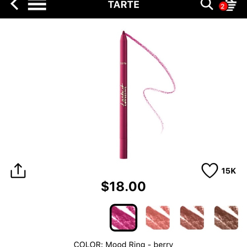Tarteist lip crayon in mood ring