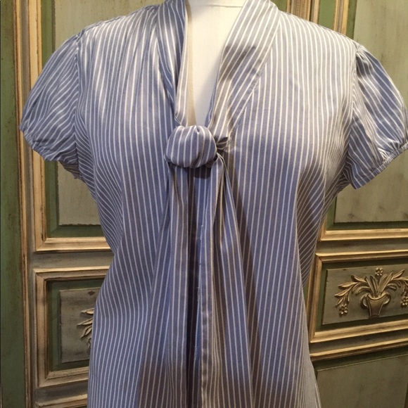 Pinstripe Dress Shirt Bow Detail 🎀 THE LIMITED - Picture 6 of 8