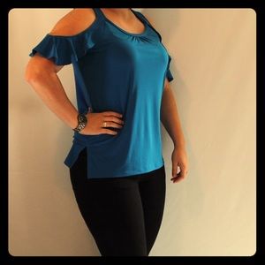 MICHAEL KORS✨ Cold Shoulder Tank in Anacapri Blue