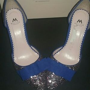 Shoedazzle Madison Royal Glitter Heels