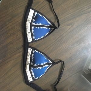 Triangl Crochet Bikini Top in Blue