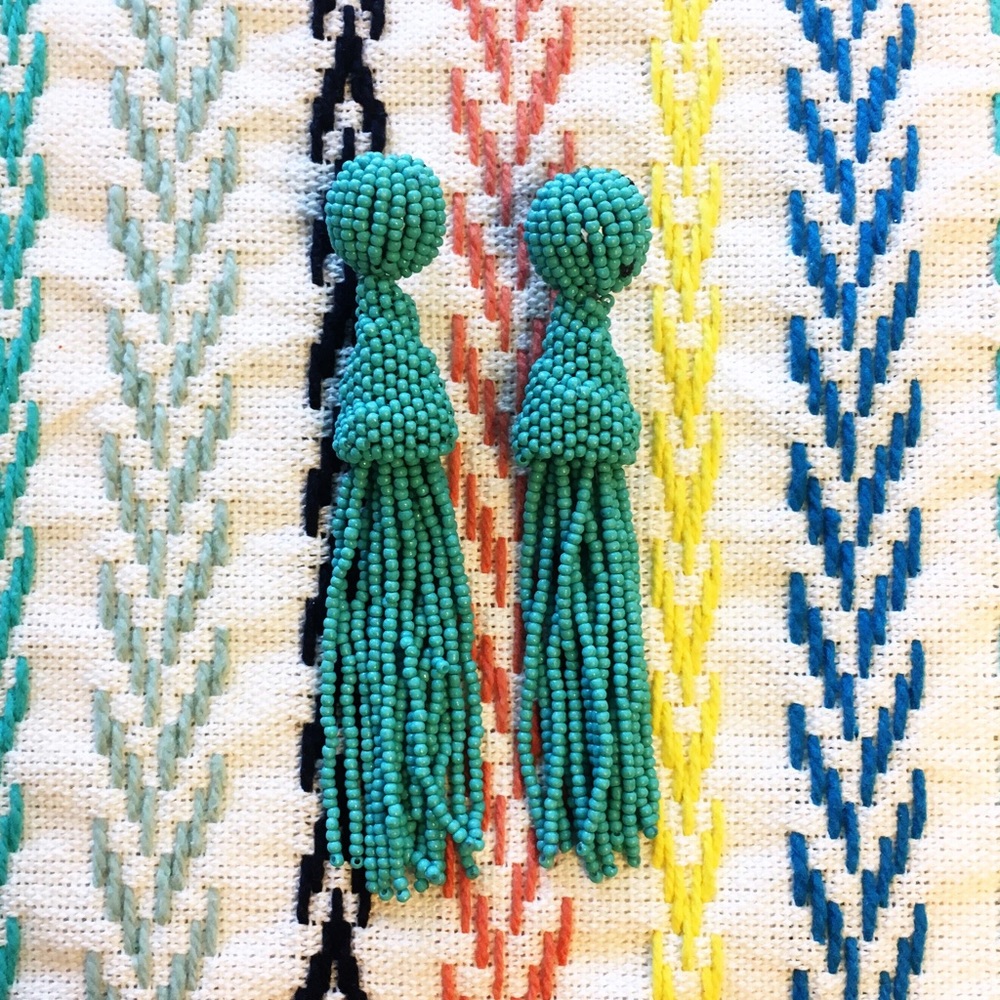 NEW! Turquoise Tassel Earrings