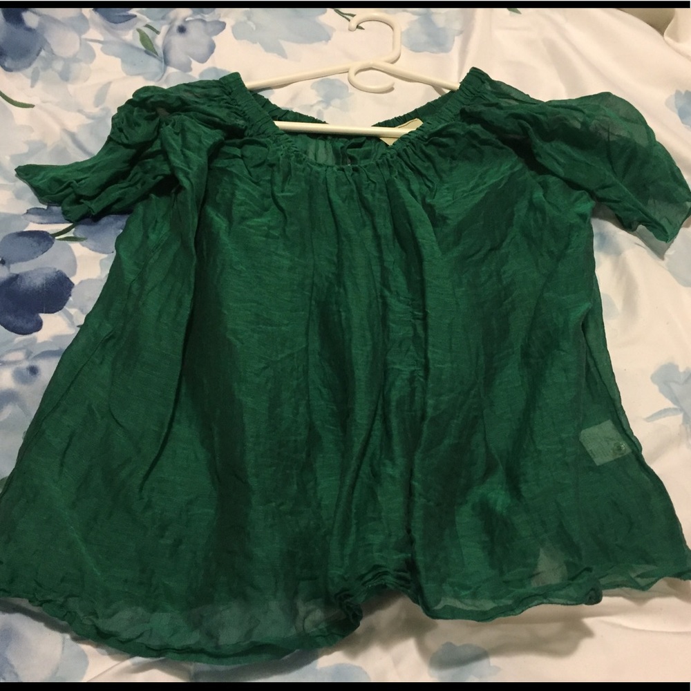Kelly Green Organza Shirt from Italy